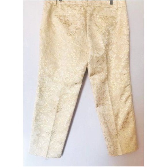 J. CREW CREAM GOLD BROCADE SKIMMER PANTS 14 NWT - Picture 8 of 10